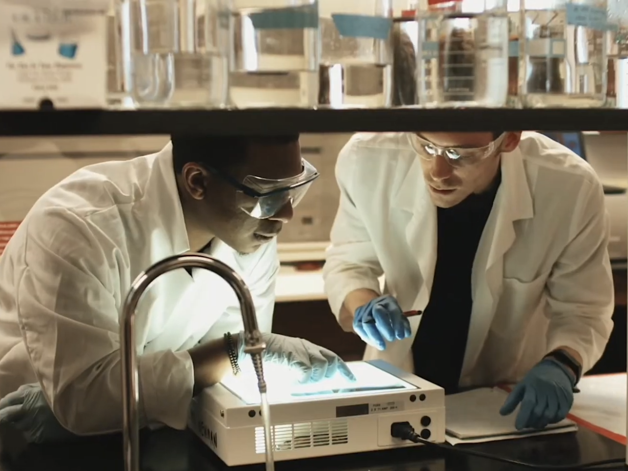 Two people in a lab