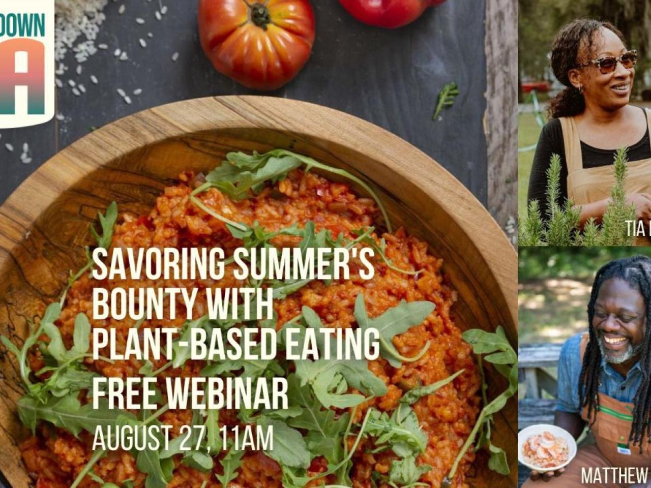 Image of Chef/Farmers Matthew and Tia Raiford with plant-based food