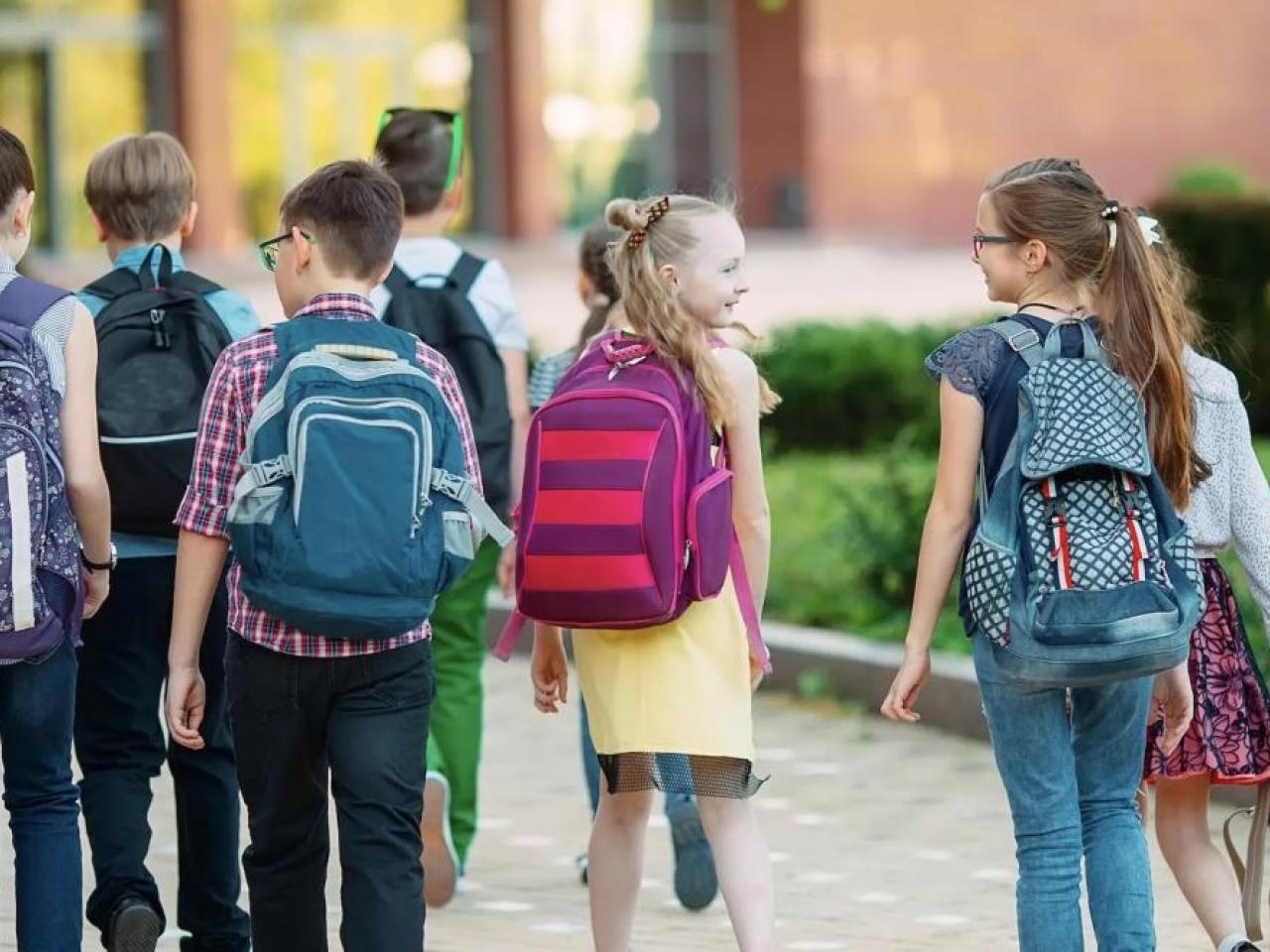 students going to school