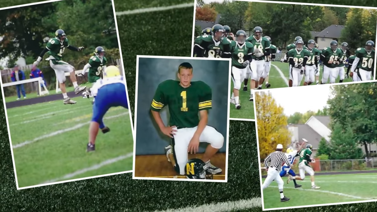 Collage of football photo's 