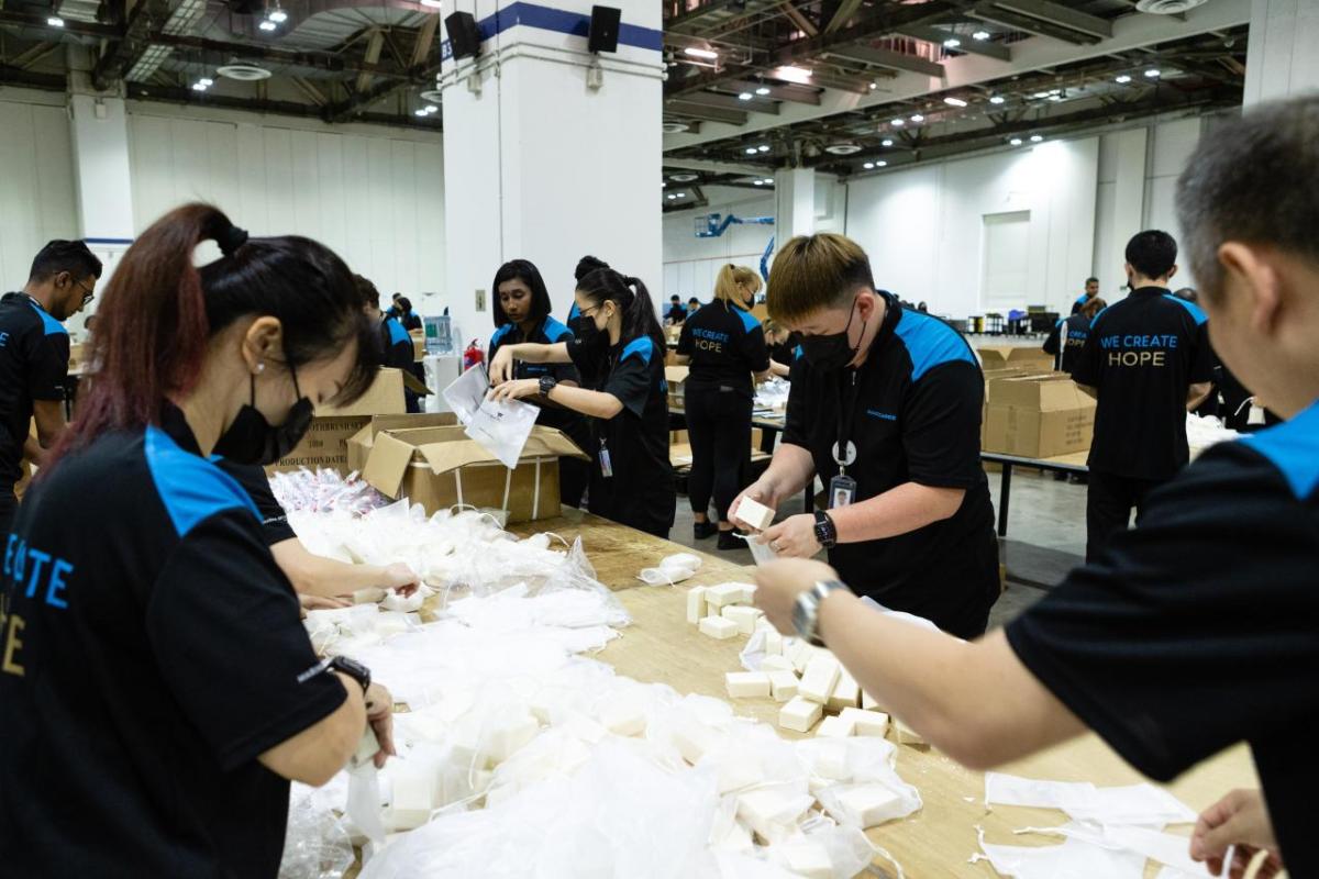 People working together at a table