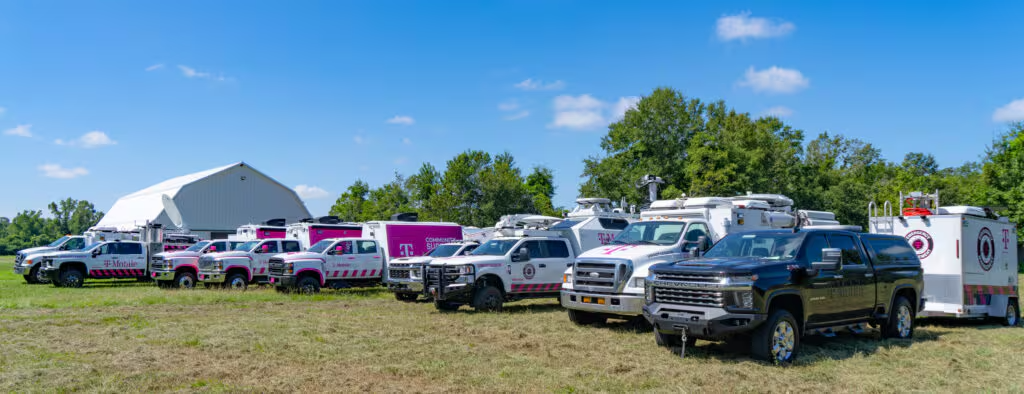 T-Mobile vehicles prepared