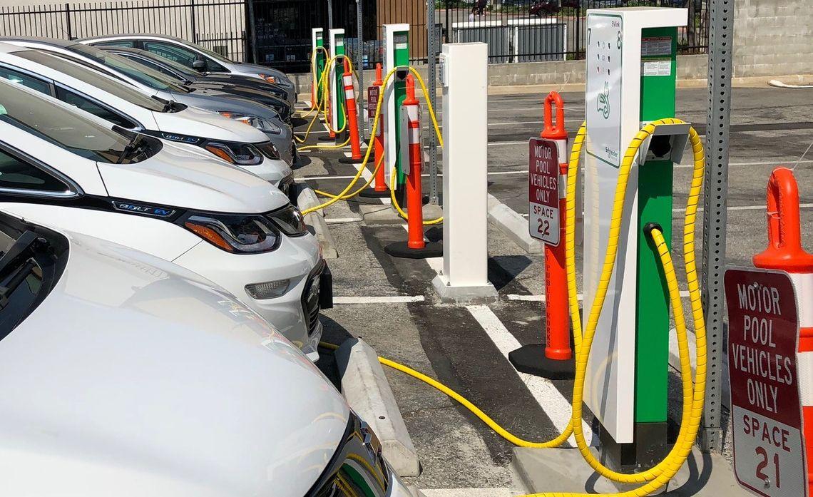 Fleet of EVs charging