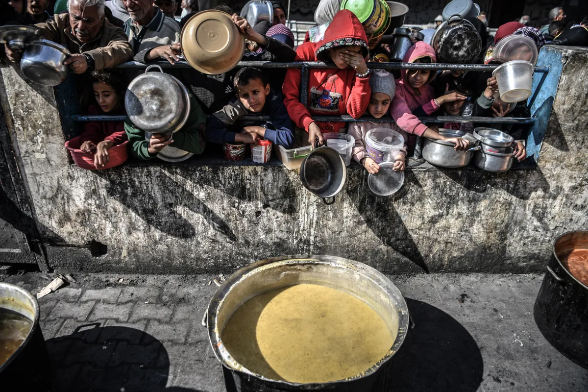 The war in Gaza is the latest example of the recent rise in global conflict creating humanitarian crises. / Photo by Abed Zagout/Anadolu via Getty Images