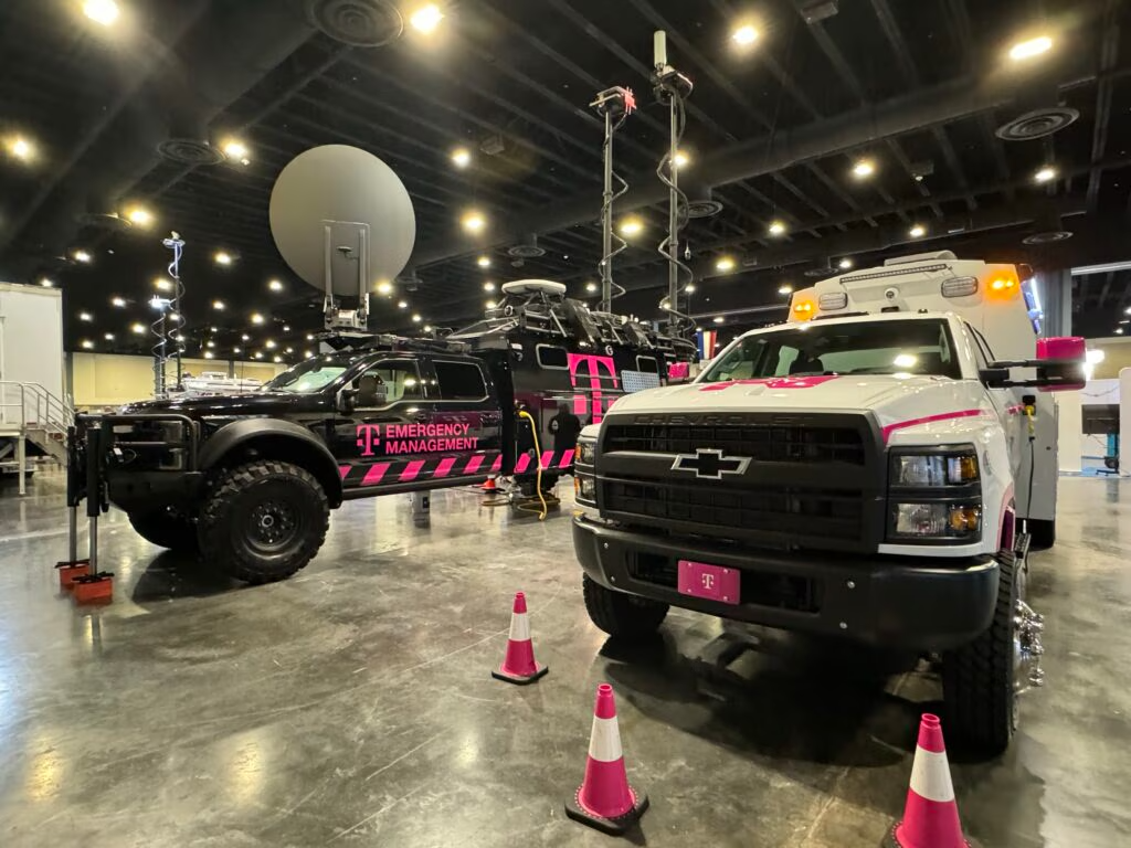 T-Mobile vehicles inside