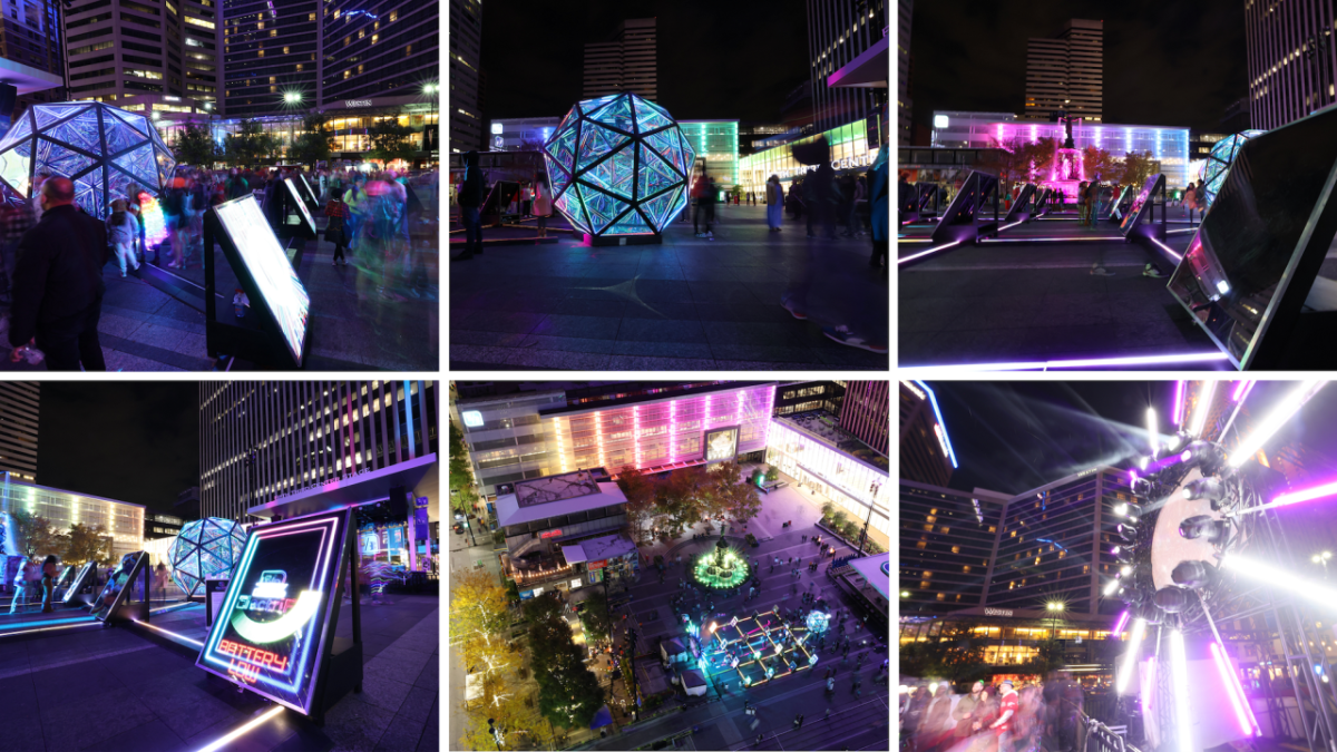 Collage of BLINK festival lights