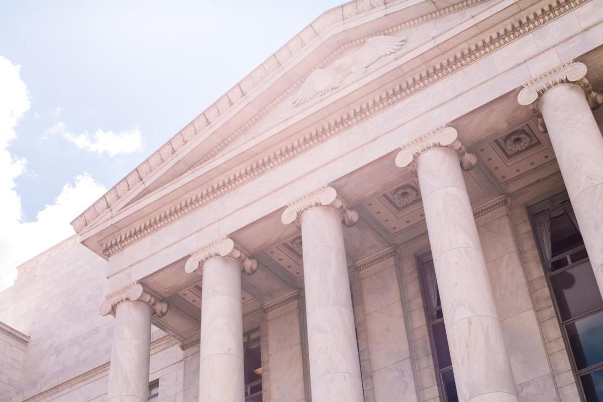 close up shot of capital building