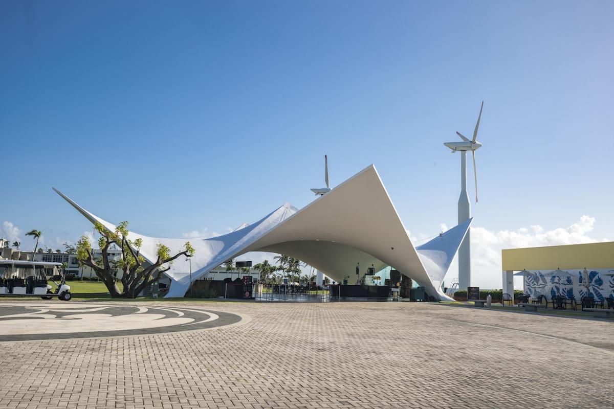 Bacardi rum distillery entrance