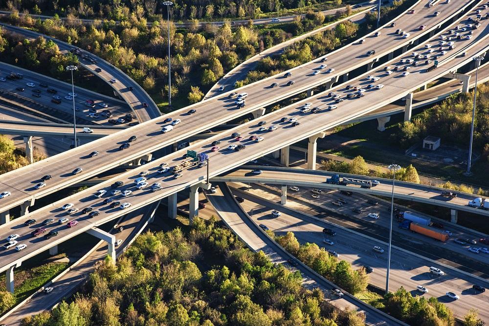 highways viewed from above