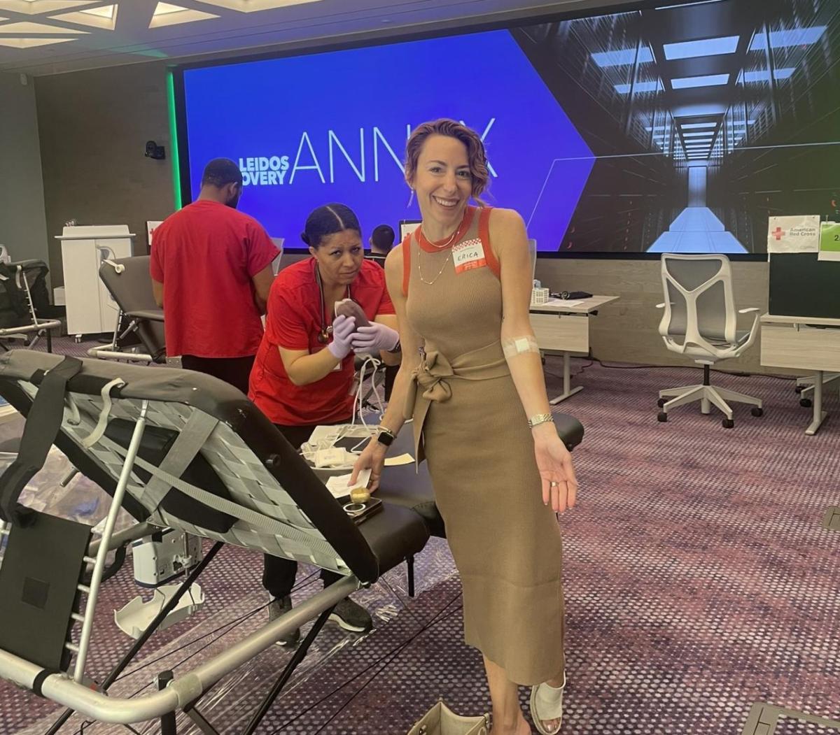 woman donating blood 