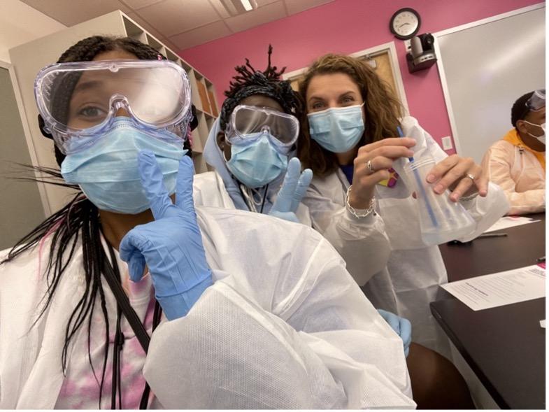 students in science lab