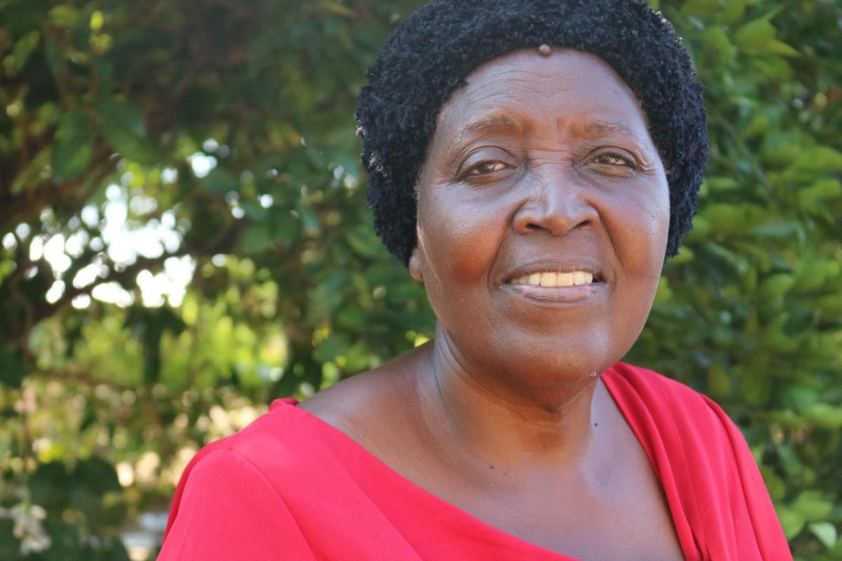 Despite the drought, Mrs. Ilwange and her husband expect a promising cowpea harvest.