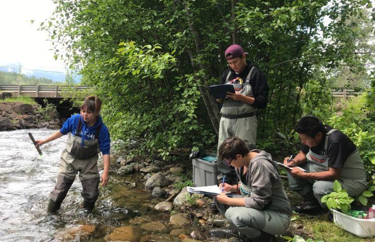 Community members sample the Skeena sub-watershed in Smithers, British Columbia.