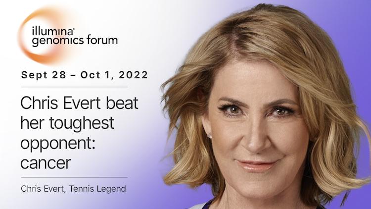 Illumina Genomics Forum: Chris Evert beat her toughest opponent cancer. Photo of Chris Evert.