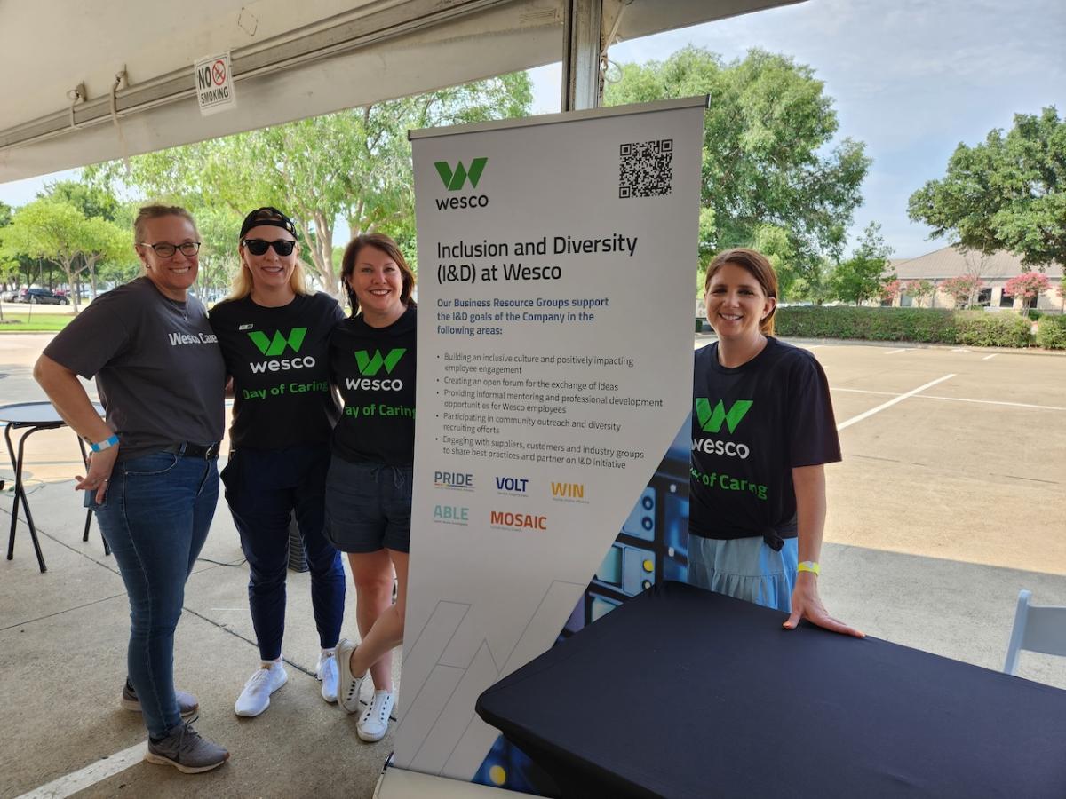 Inclusion and Diversity at Wesco. Team members shown wearing Wesco t-shirts.