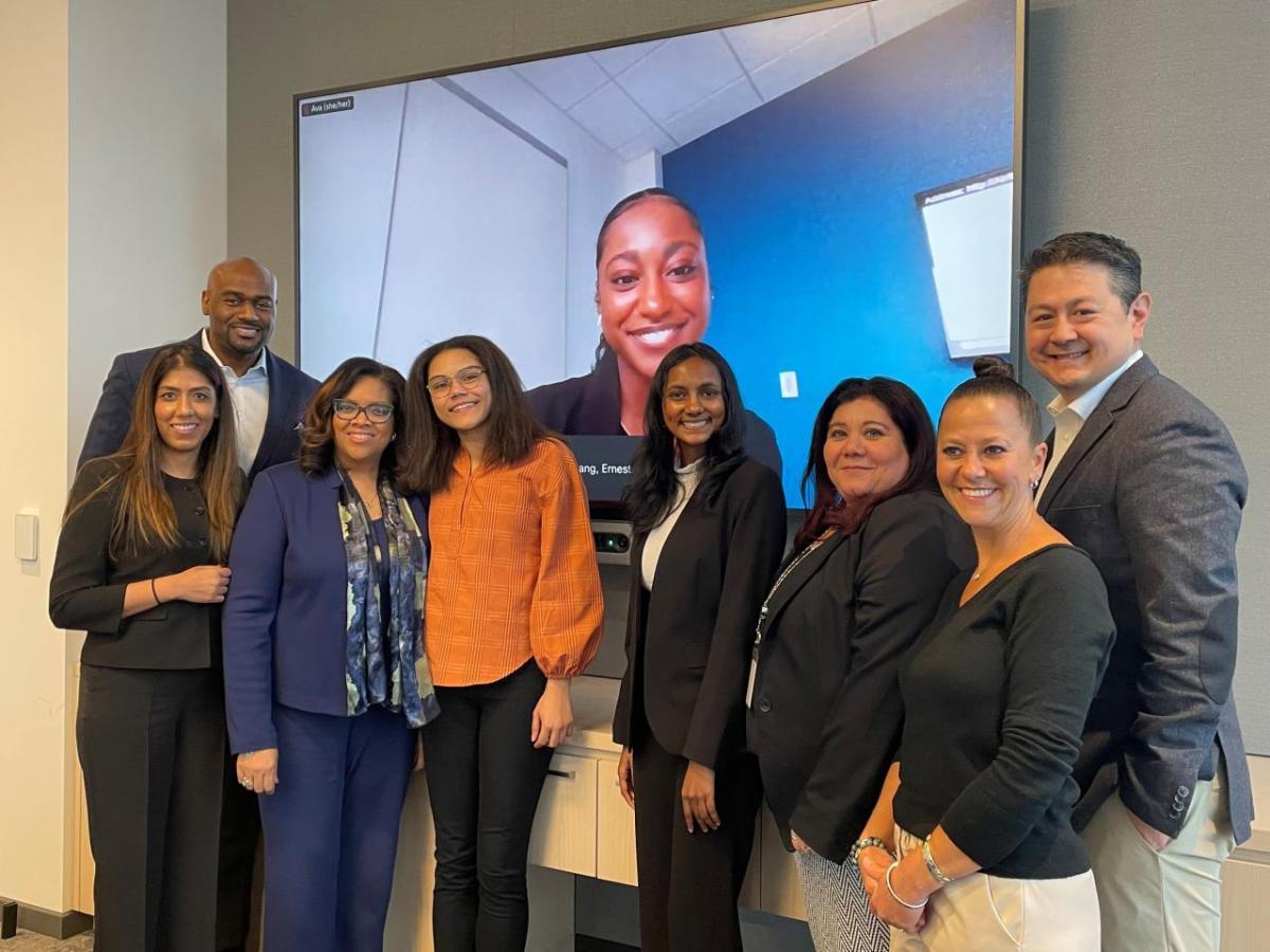 Girls and BMO leadership pose together