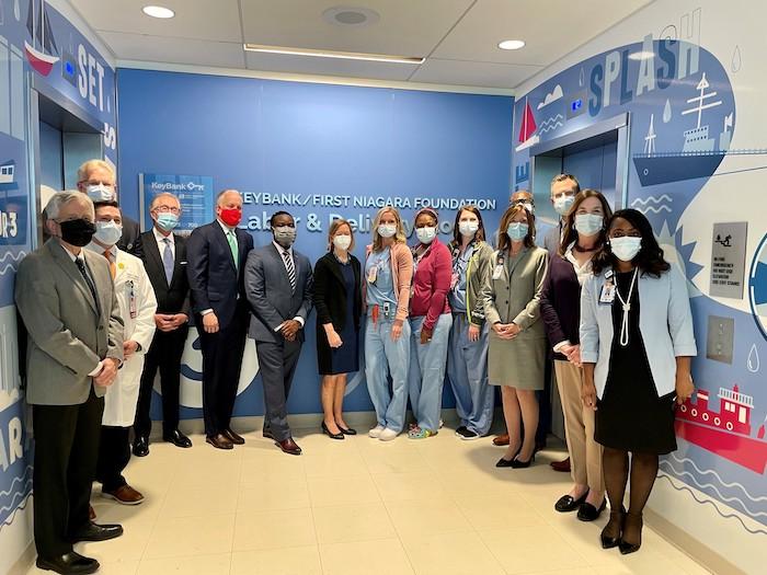 Representatives from KeyBank, First Niagara and John R. Oishei Children's Hospital group photo.