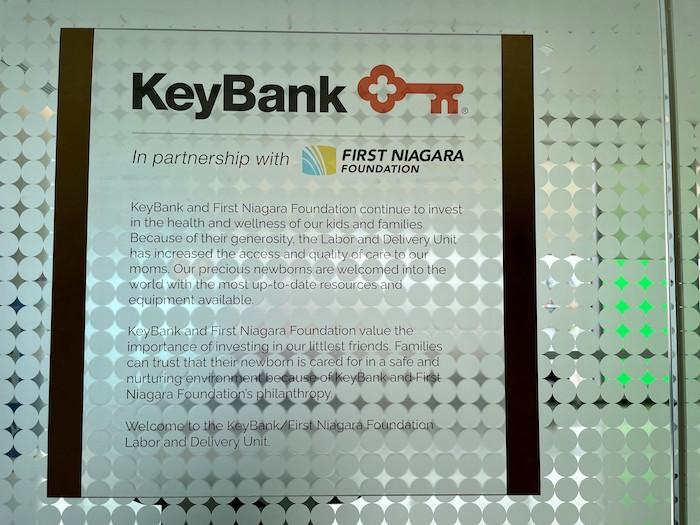 KeyBank In partnership with FIRST NIAGARA FOUNDATION KeyBank and First Niagara Foundation continue to invest in the health and wellness of our kids and families. Because of their generosity. the Labor and Delivery Unit has increased the access and quality of care to our moms. Our precious newborns are welcomed into the world with the most up-to-date resources and equipment available. KeyBank and First Niagara Foundation value the importance of investing in our littlest friends. Families can trust that their