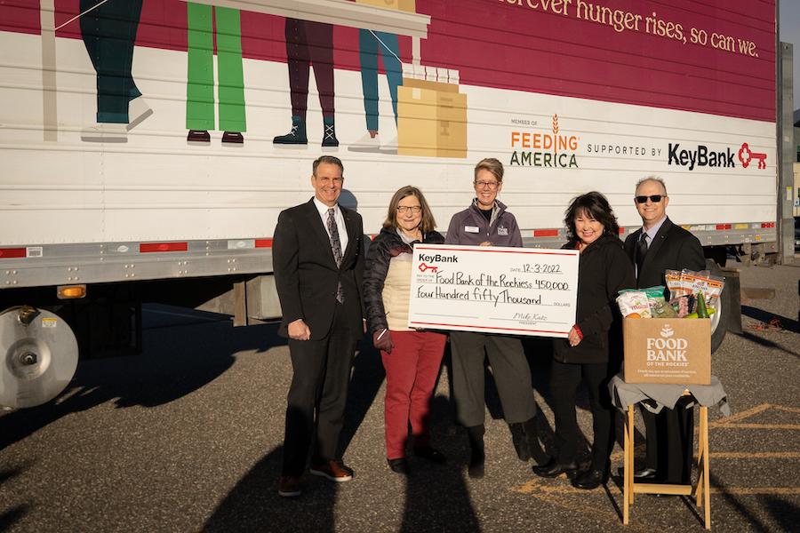 KeyBank team shown with Food Bank of the Rockies team.