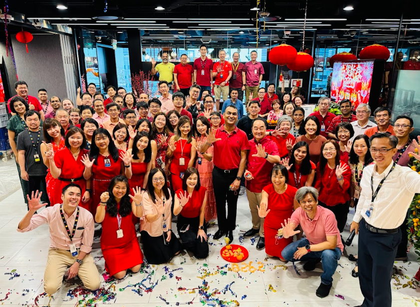 Group photo celebrating Lunar New Year