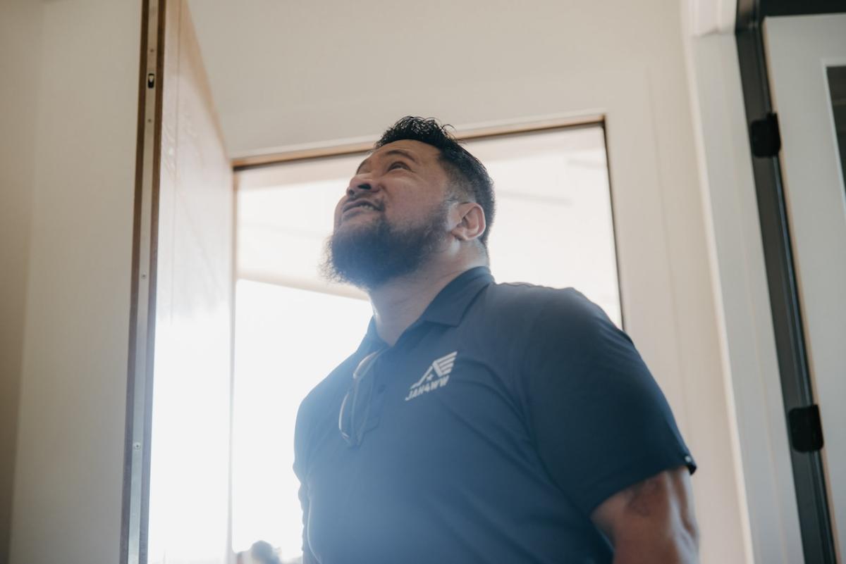 U.S. Army Sergeant Anesi “Maverick” Tu’ufuli in his newly built home.