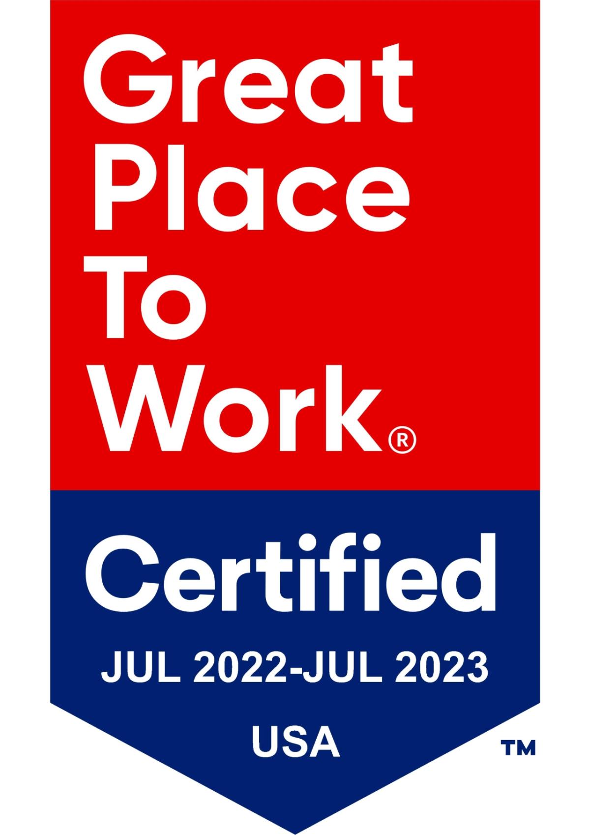 Great Place To Work Certified logo