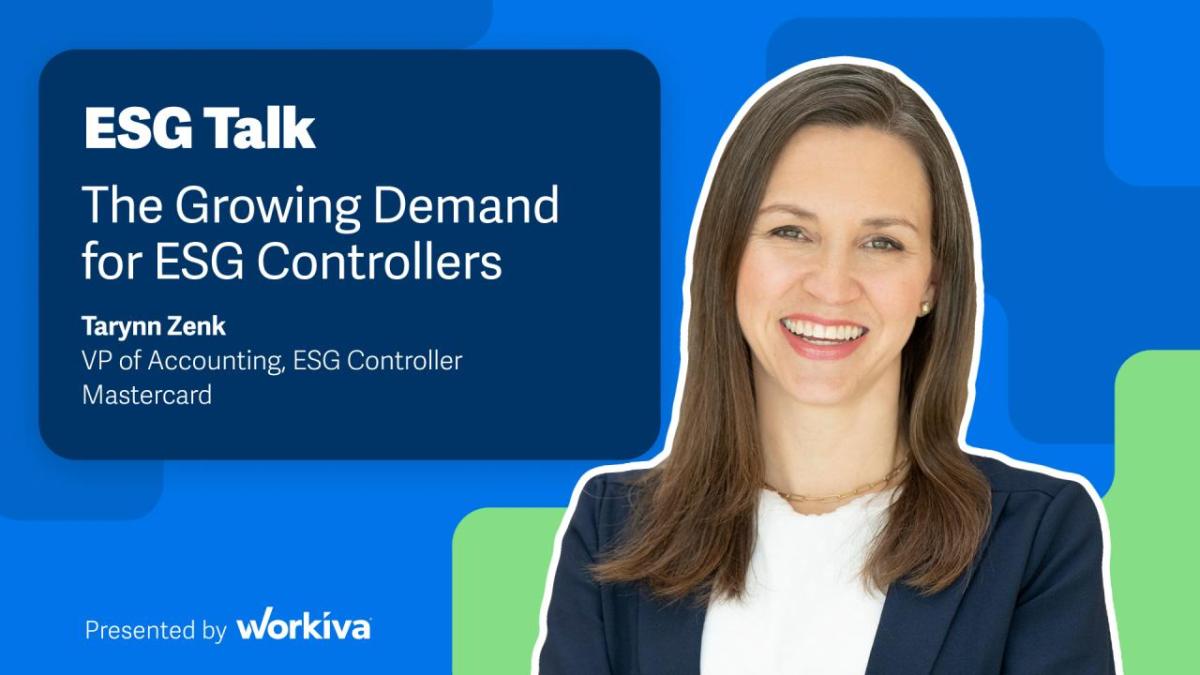 "ESG Talk, The Growing Demand for ESG Controllers, Tayrn Zenk" with her headshot