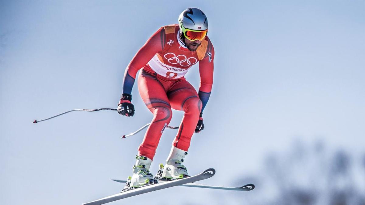 A person ski-jumping