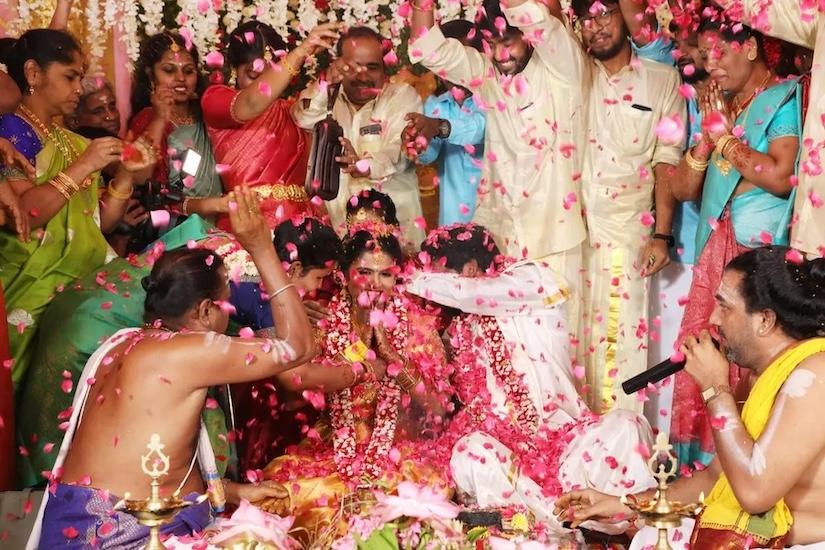 Srinivasa Rao Aharma at his wedding.