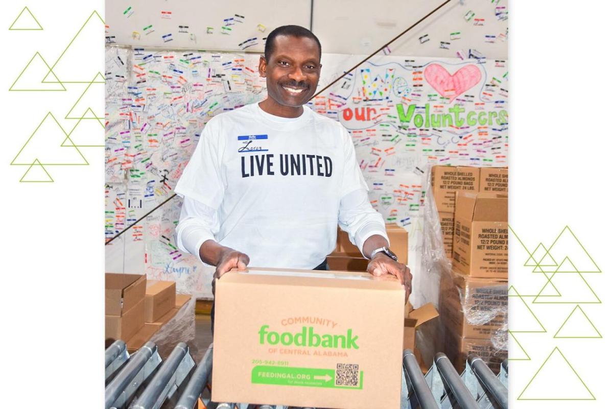 Leroy Abrahams at a foodbank event