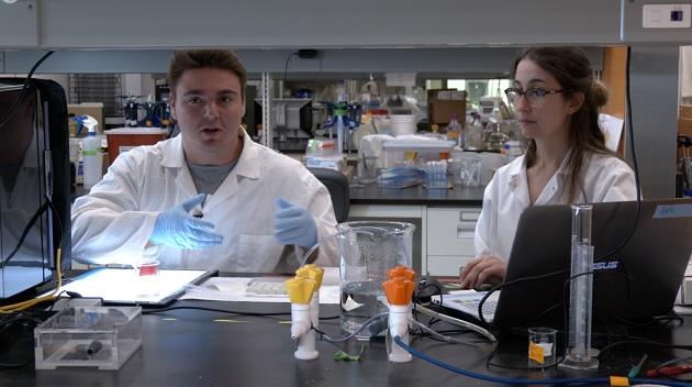 Two people in a lab