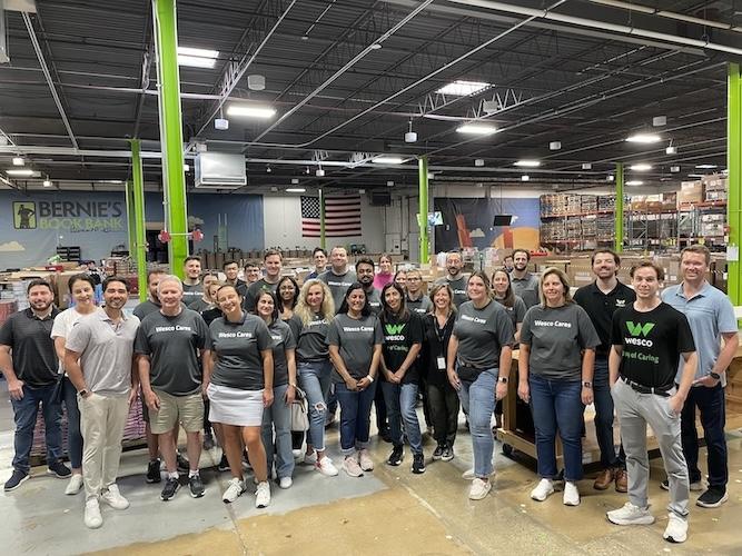 Glenview, IL team volunteering with Bernie’s Book Bank.