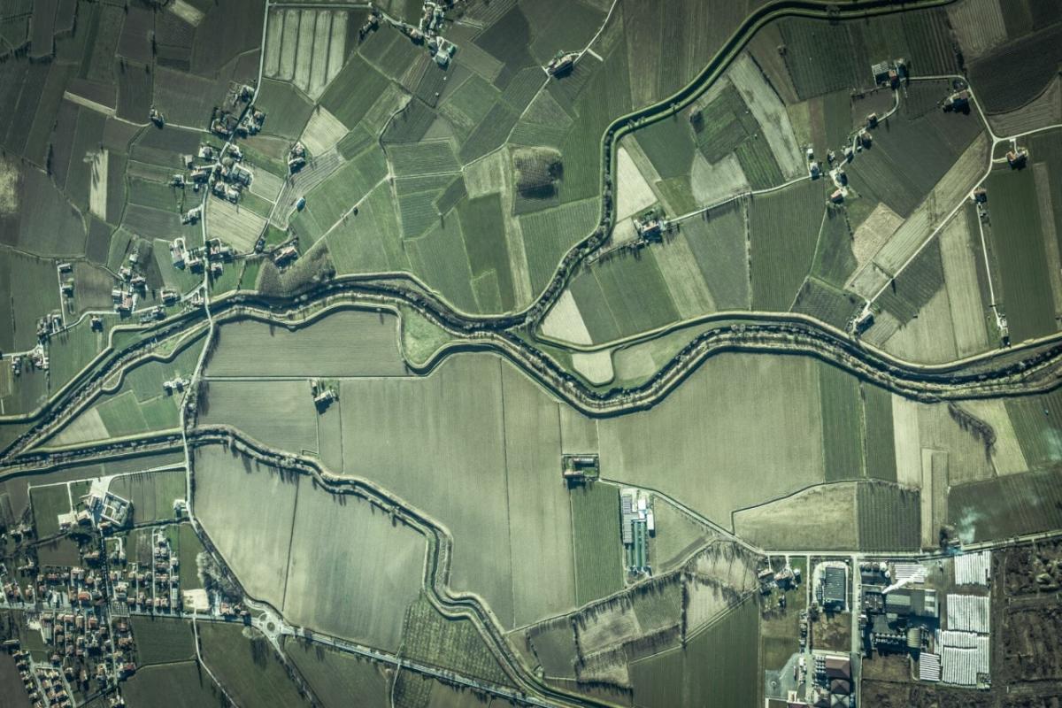 Overhead view of fields.