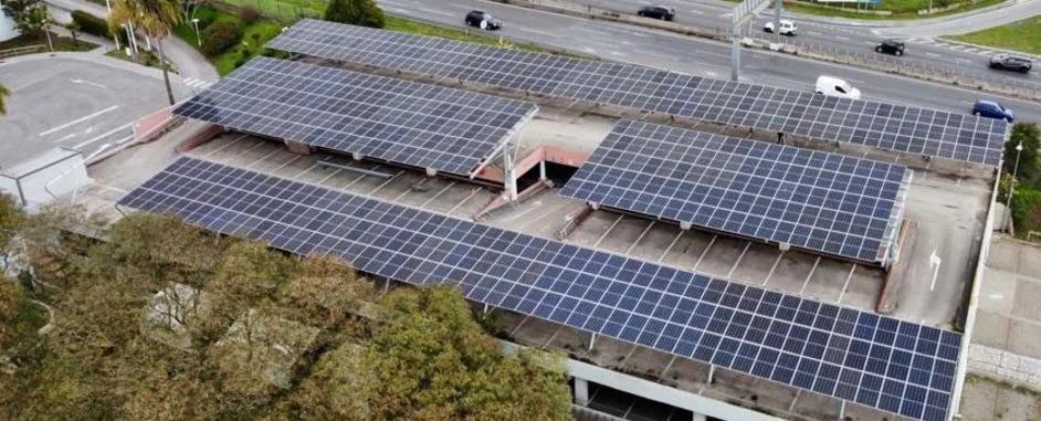 solar panels on top of a building