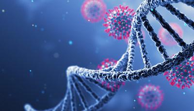 Illustration of Covid-19 and DNA