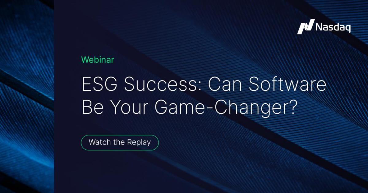 "Webinar. ESG Success: Can Software Be Your Game-Changer?"