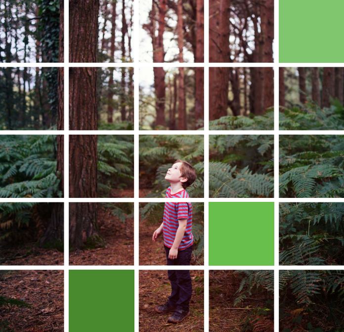 Child in a forest