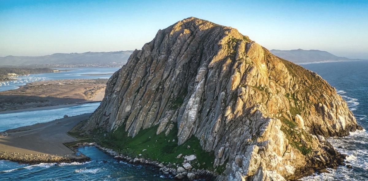 sunshine on a mountainous island in Morro Bay