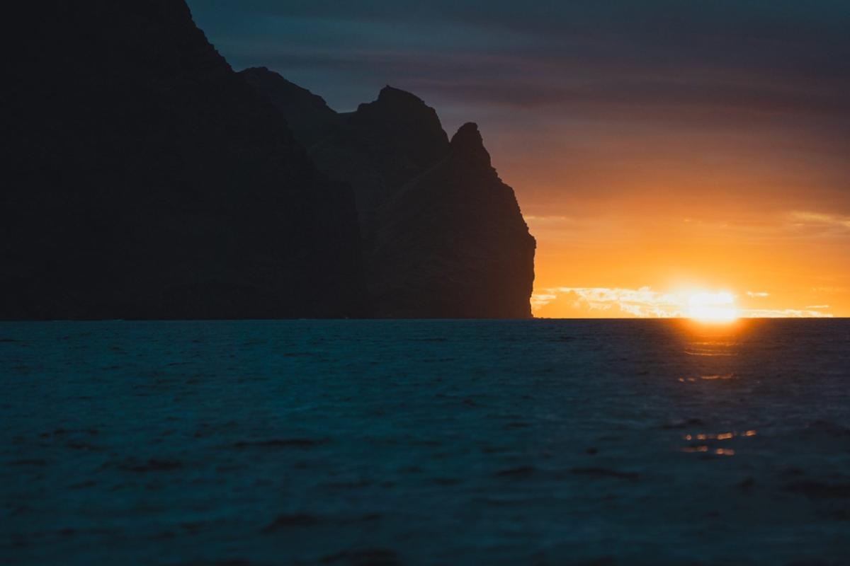 Island at sunset