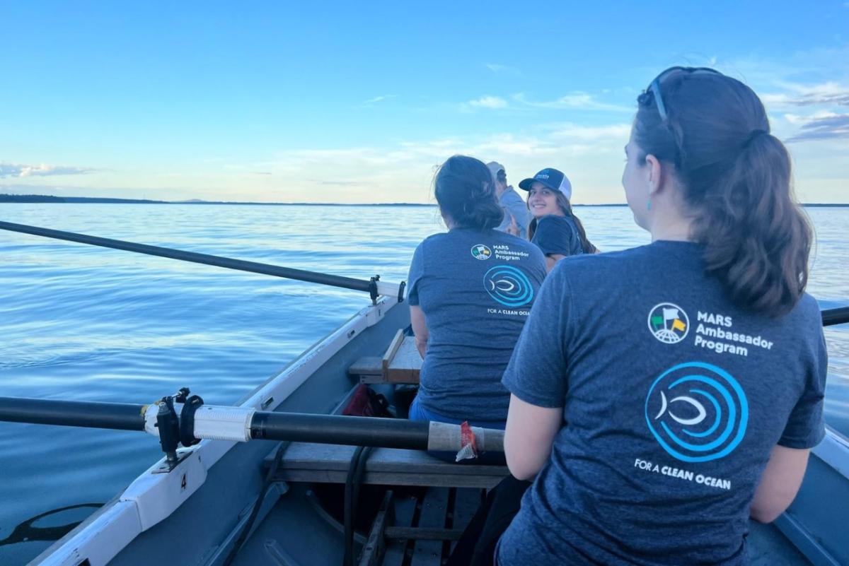 Volunteers on boat