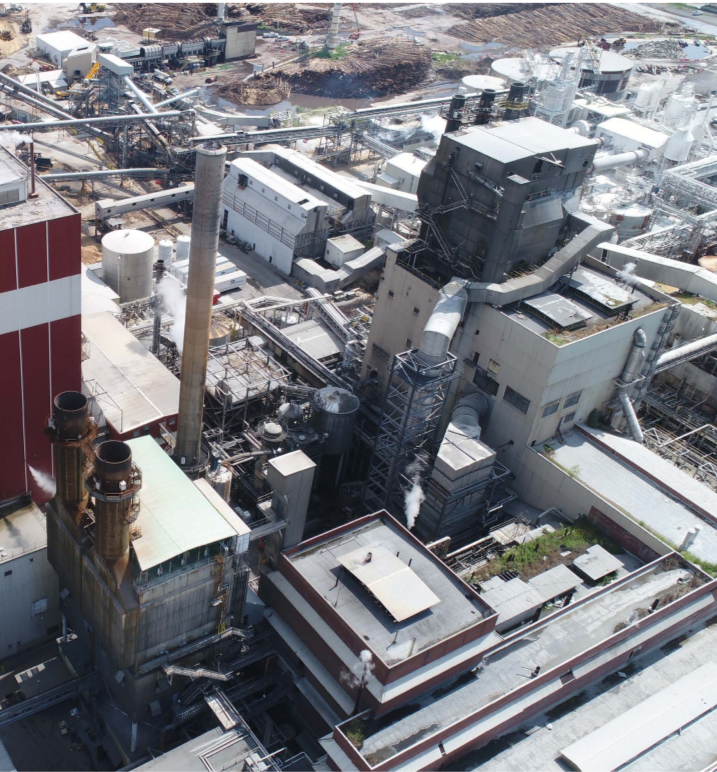 Aerial view of a large industrial plant