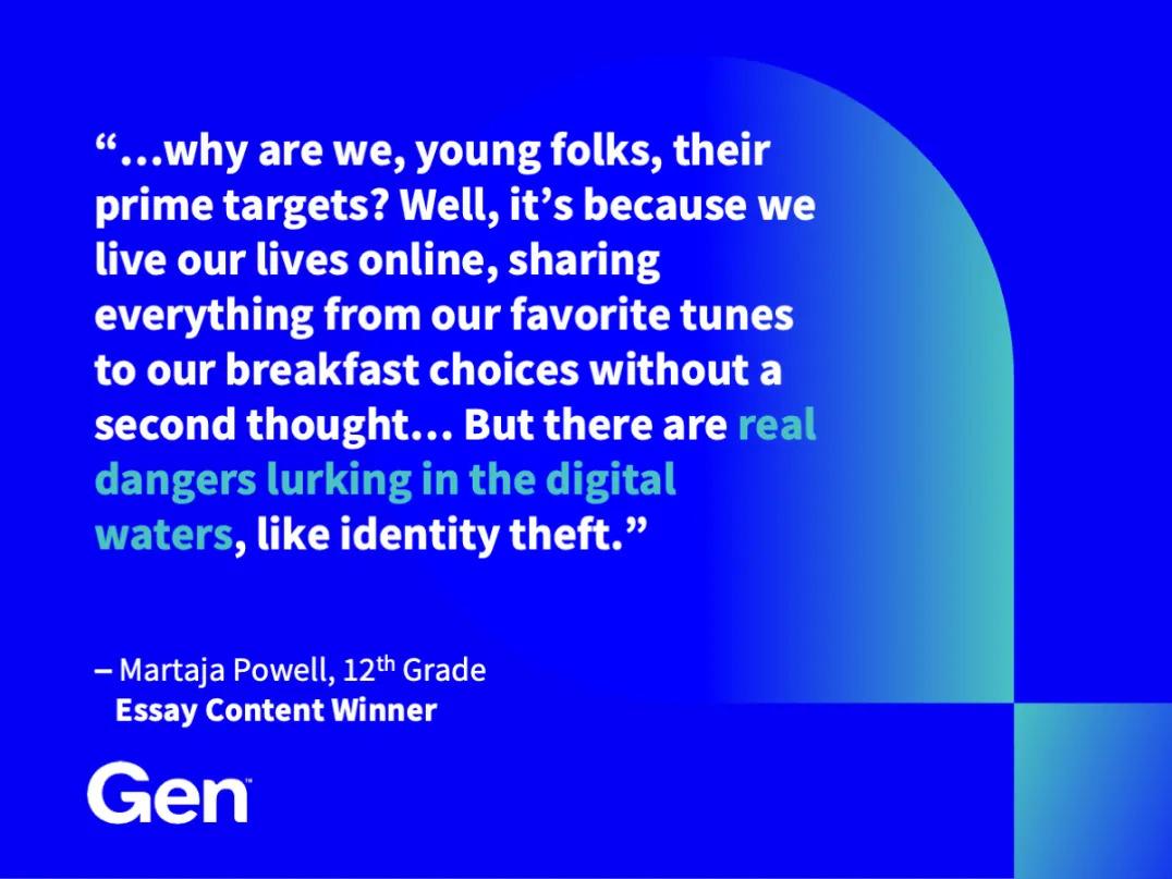 Quote from Martajay Powell, 12th Grade essay contest winner.