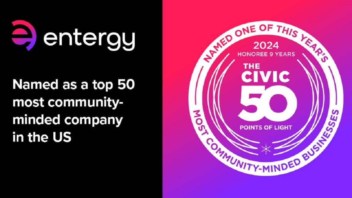 Entergy named as a top 50 most community-minded company in the US
