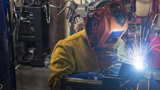 Person welding