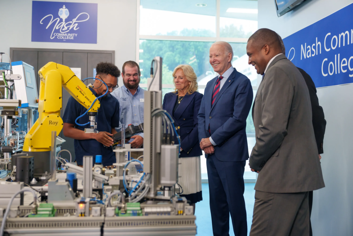 biden at a STEM demo