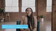 Renee Montgomery sitting on a chair talking to the camera